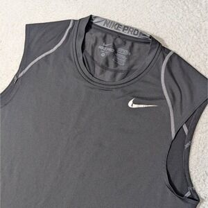 Nike Pro Fitted Tank Top Mens Med Black Stretch Dri-FIT Sleeveless Shirt